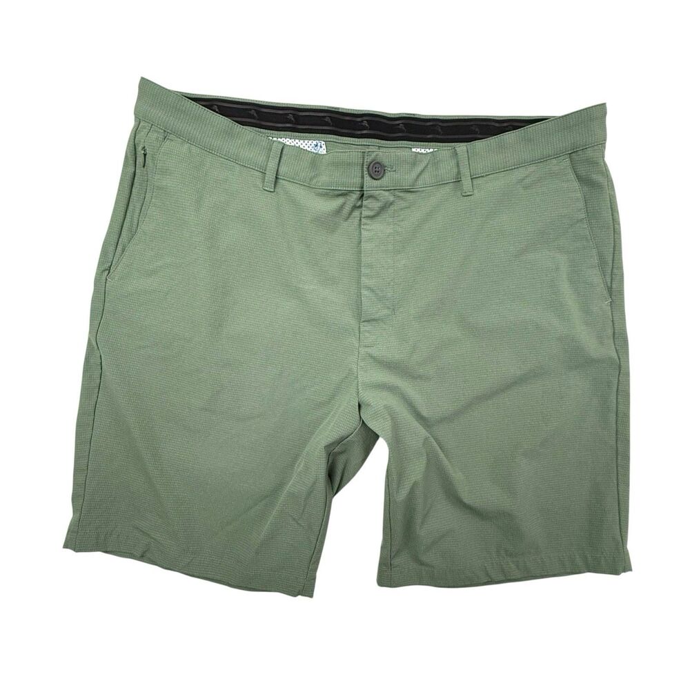 Tommy Bahama Chip Shot IslandZone Shorts Men 40 Green Golf Performance Chino